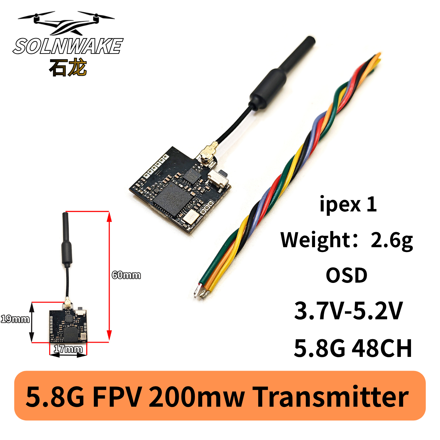SLONWAKE Nano 5.8G 48CH 200mW  - Fpv Drone Transmitter recensione e prezzo