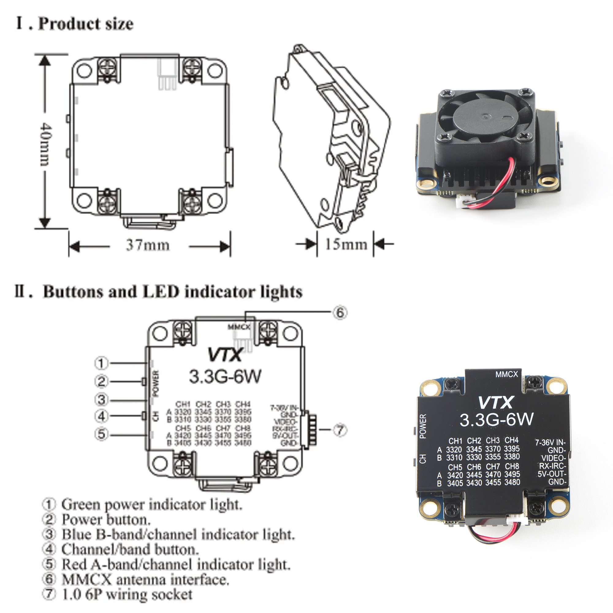 FPV Video Transmitter 3.3G 6W  - Fpv Drone Transmitter recensione e prezzo